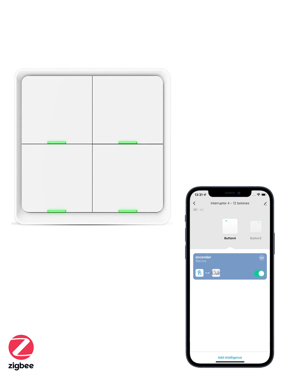 Interruptor inalámbrico Zigbee 12 escenarios