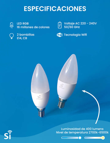 Bombillas LED E14 WiFi (Pack 2)
